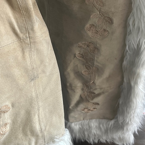 Vintage Penny Lane Leather /fur Trim Coat - Picture 11 of 17